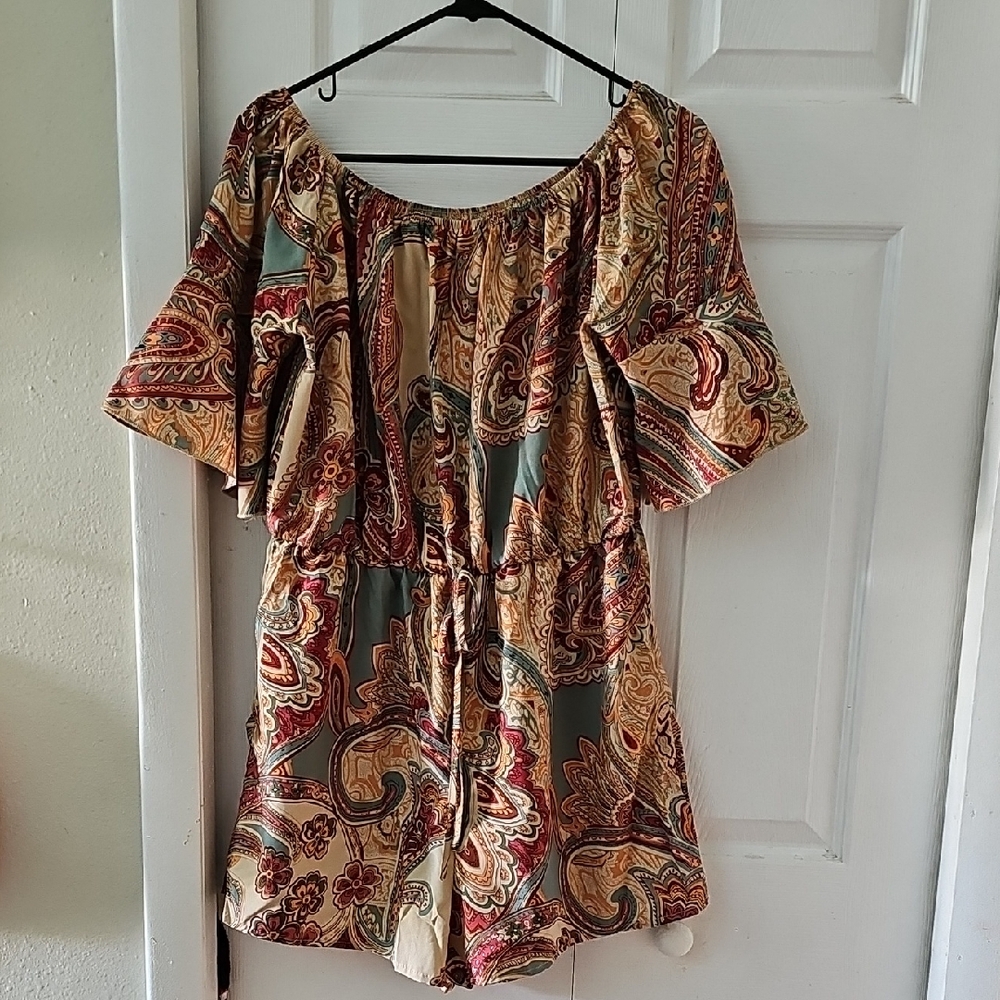 Bohemian Paisley Print Romper